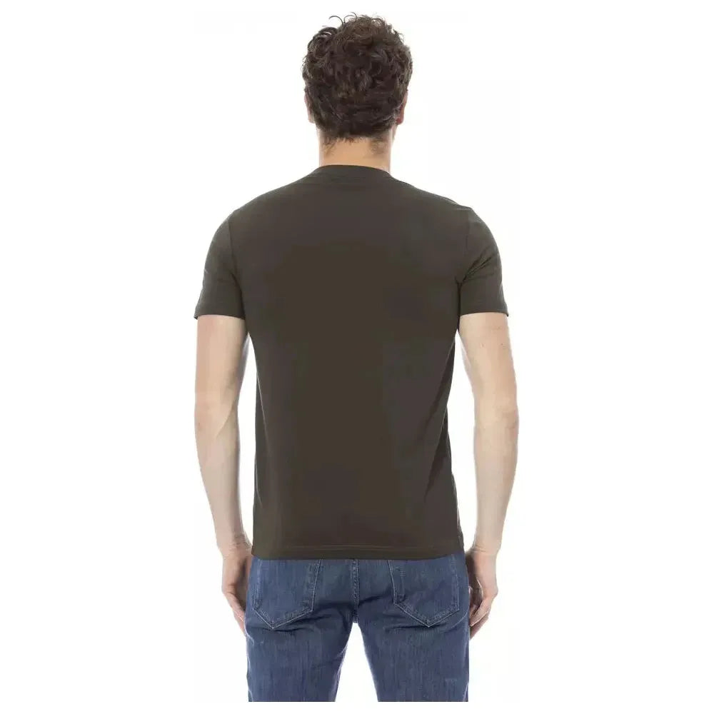 Baldinini Trend Green Cotton Men T-Shirt Baldinini Trend Dark Slate Gray