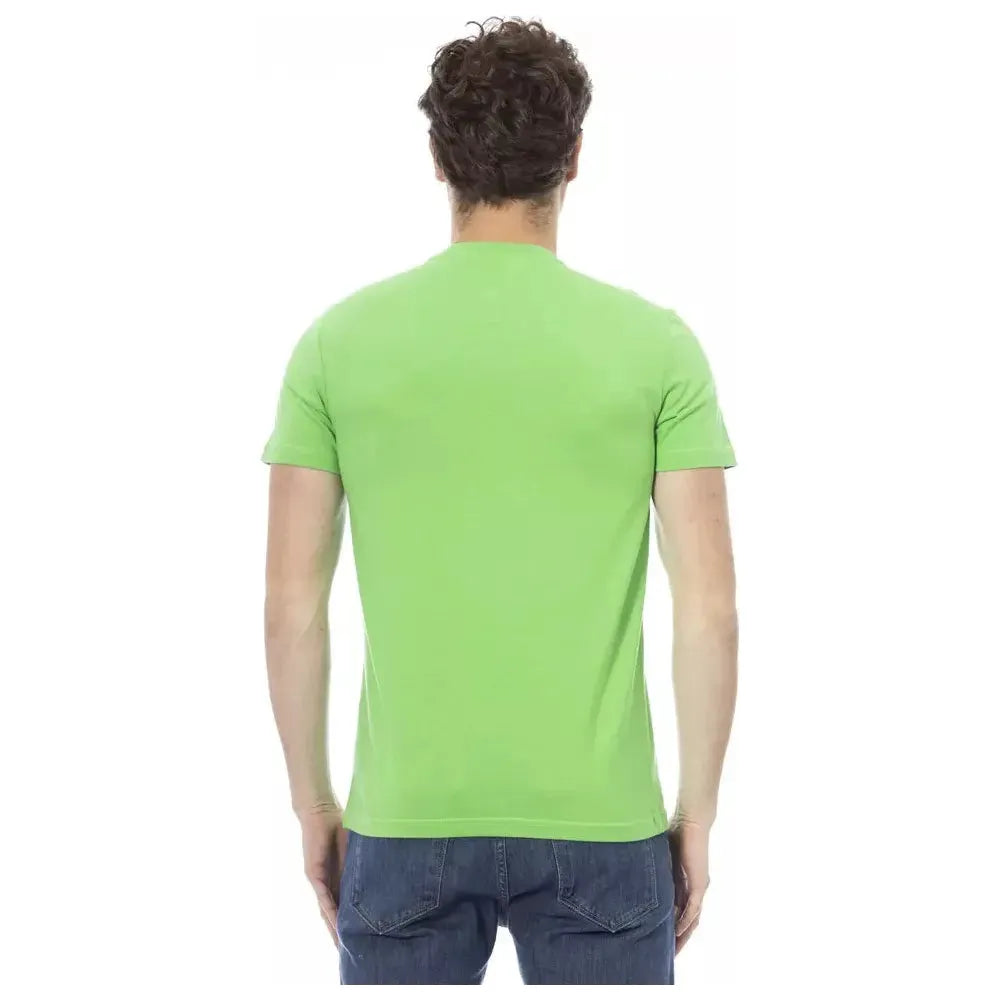 Baldinini Trend Green Cotton Men T-Shirt Baldinini Trend Dark Sea Green