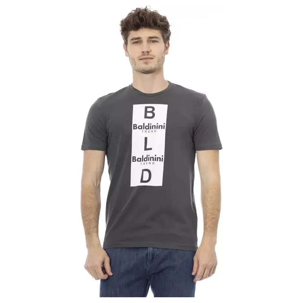 Baldinini Trend Gray Cotton Men T-Shirt Baldinini Trend Dark Slate Gray