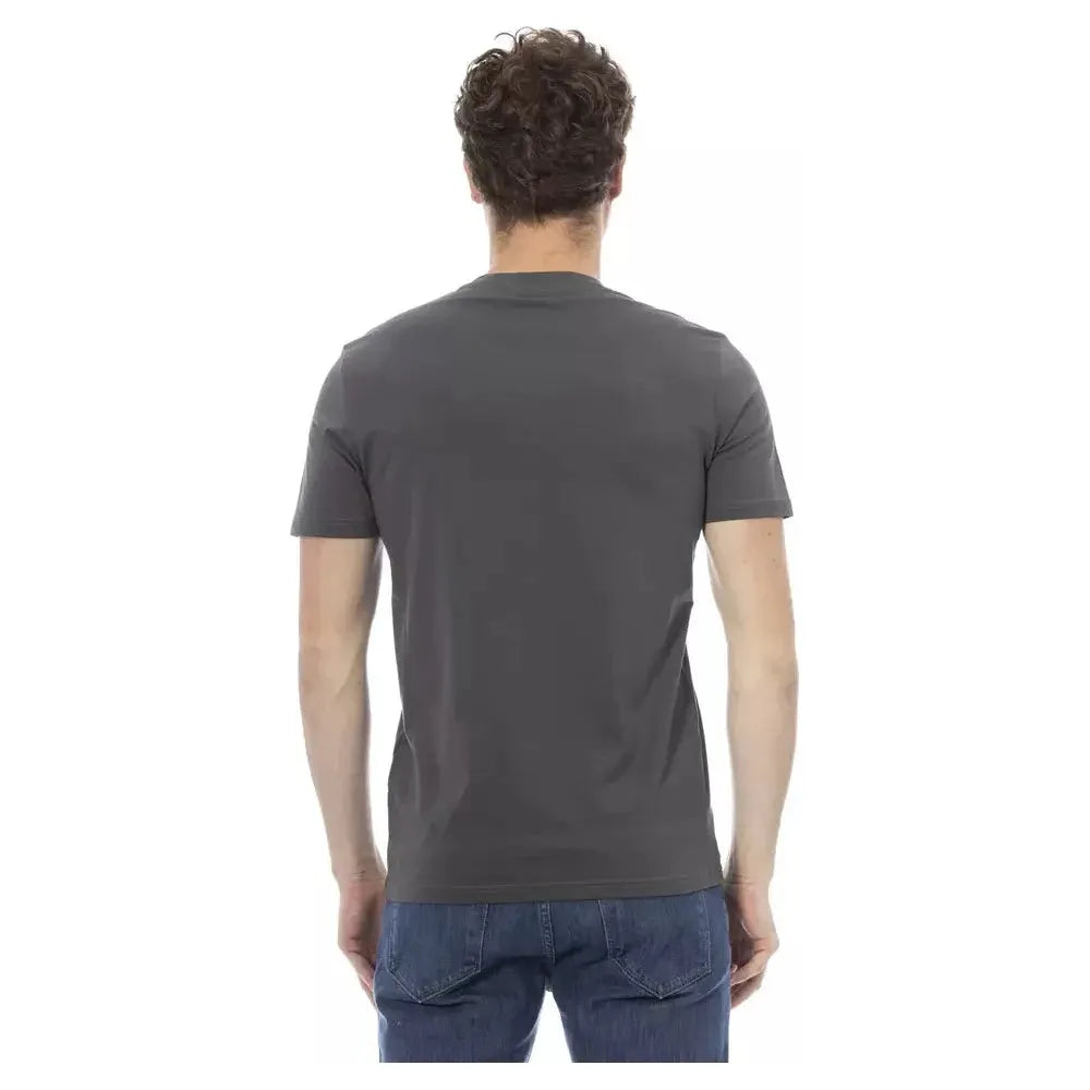 Baldinini Trend Gray Cotton Men T-Shirt Baldinini Trend Dark Slate Gray