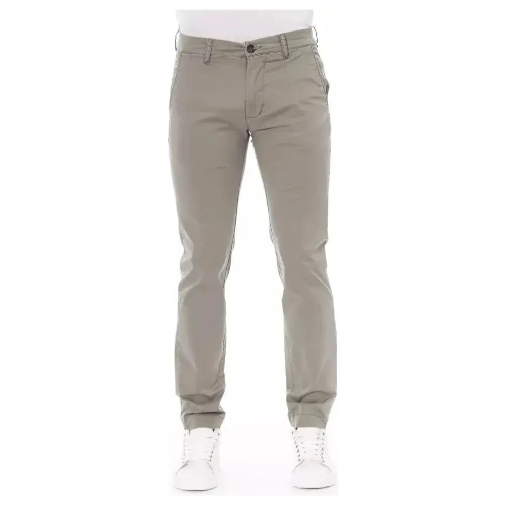 Baldinini Trend Beige Cotton Men Chino Pant Baldinini Trend Rosy Brown