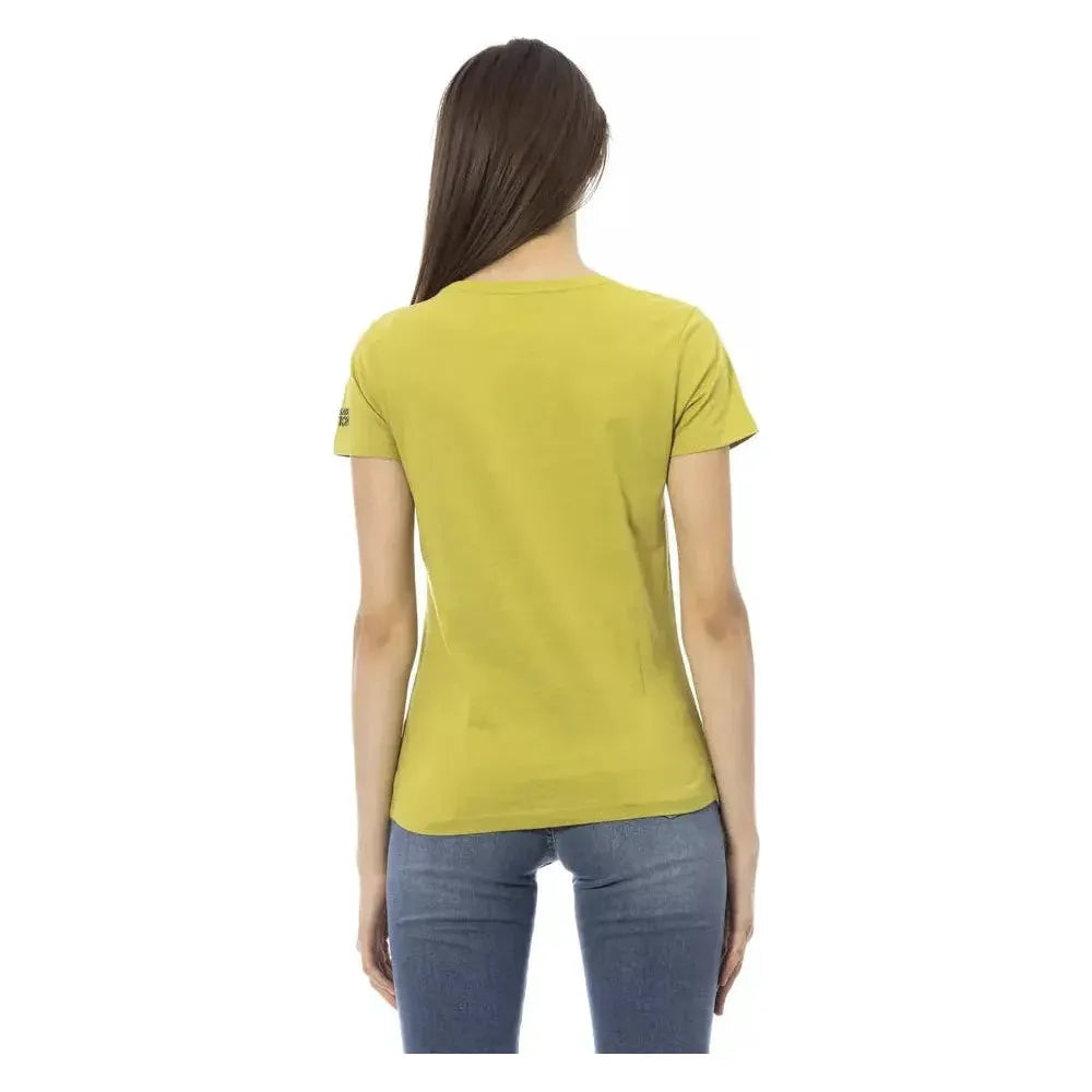 Trussardi Action Green Cotton Women T-Shirt Trussardi Action Dark Khaki