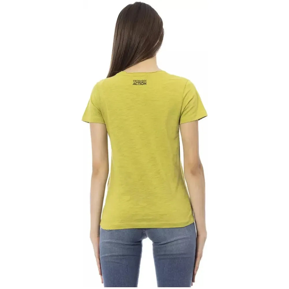 Trussardi Action Green Cotton Women T-Shirt Trussardi Action Dark Khaki