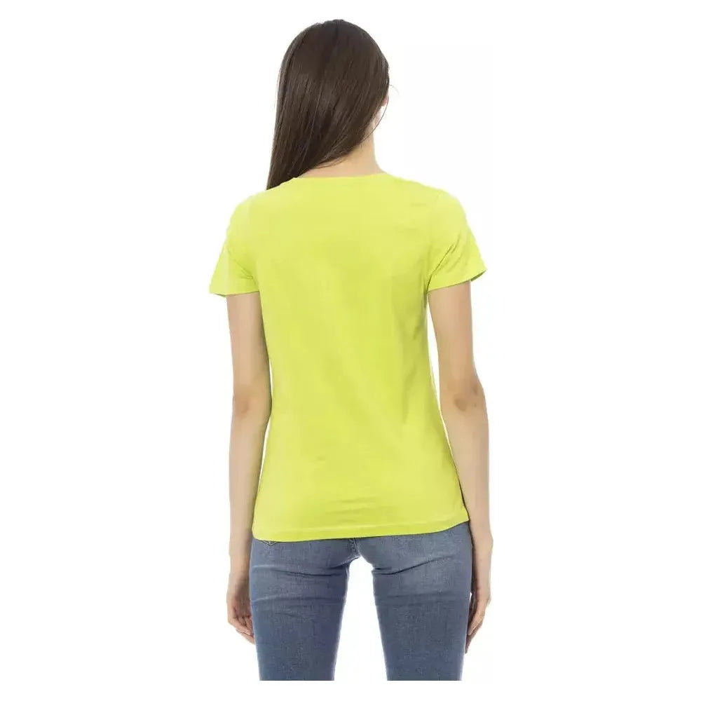 Trussardi Action Green Cotton Women T-Shirt Trussardi Action Light Goldenrod