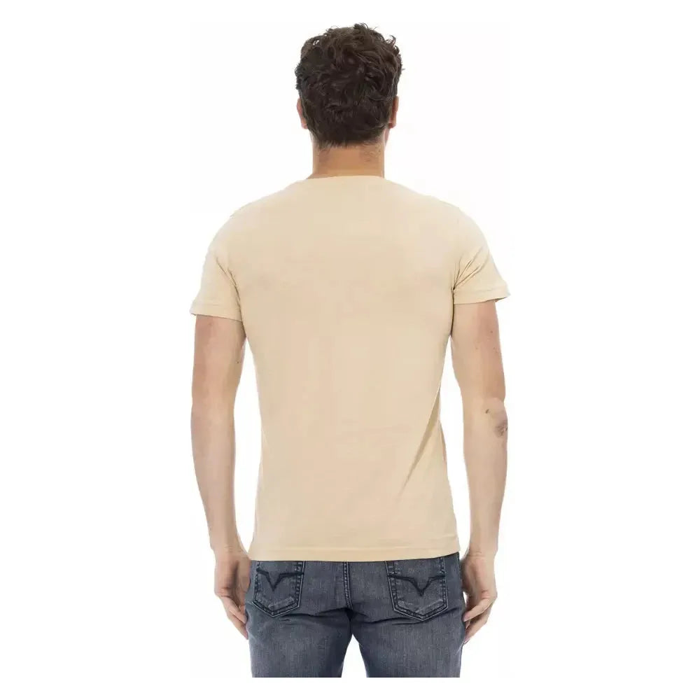 Trussardi Action Beige Cotton Men T-Shirt Trussardi Action Wheat
