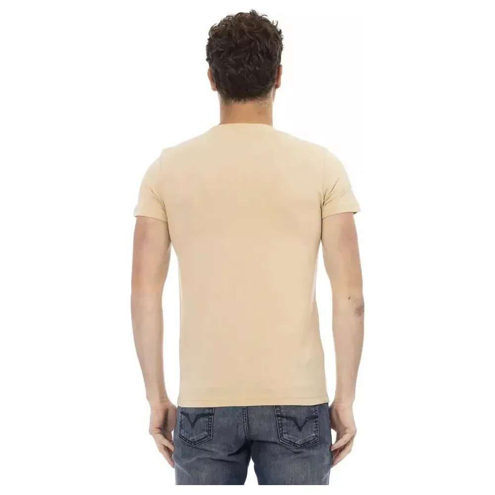 Trussardi Action Beige Cotton Men T-Shirt Trussardi Action Wheat