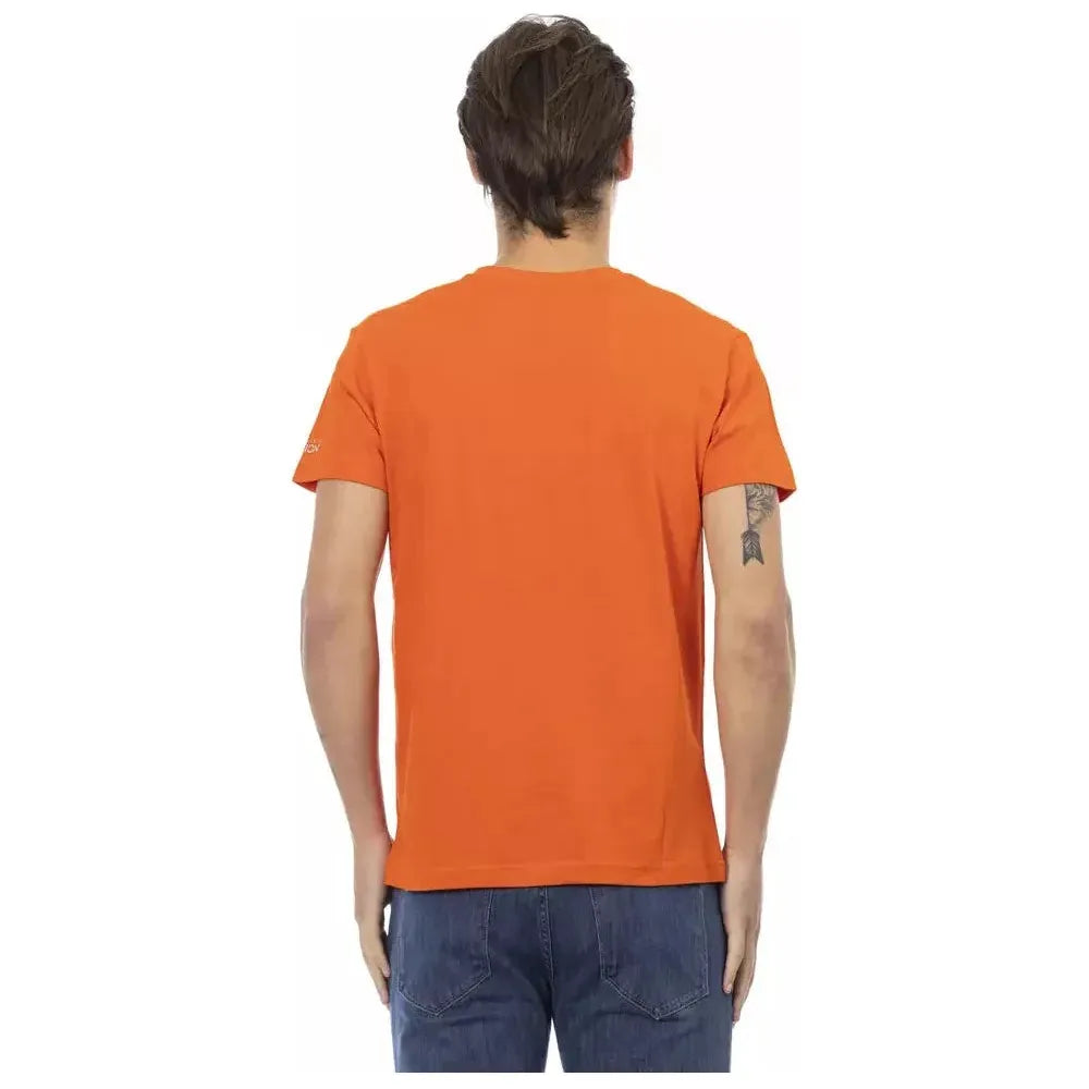 Trussardi Action Orange Cotton Men T-Shirt Trussardi Action Chocolate