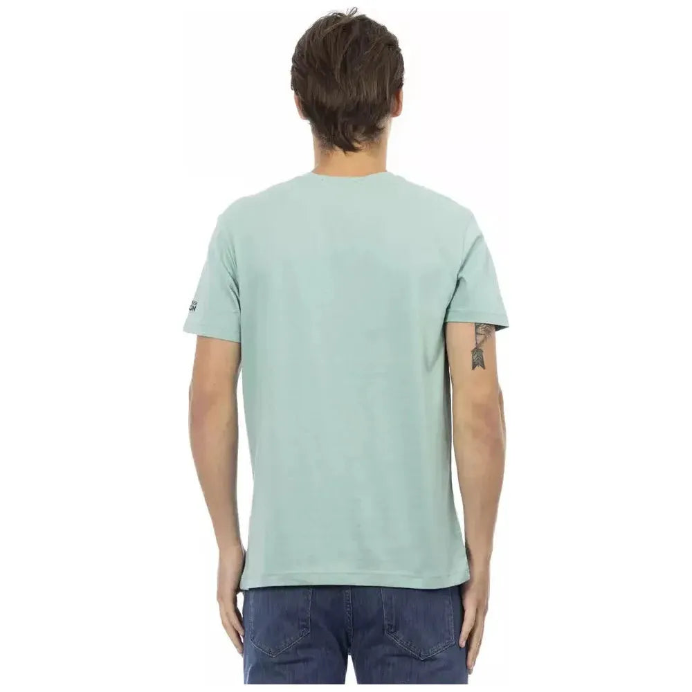 Trussardi Action Green Cotton Men T-Shirt Trussardi Action Gray