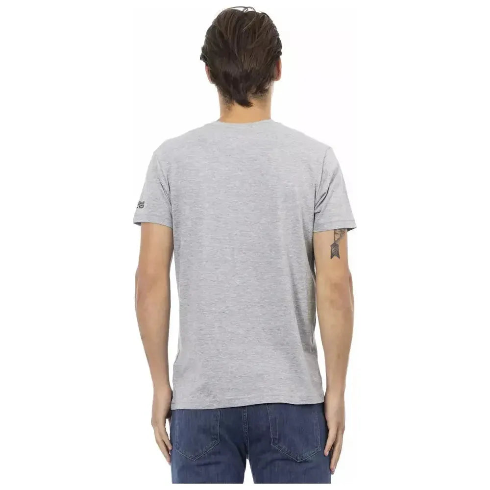 Trussardi Action Gray Cotton Men T-Shirt Trussardi Action Gray