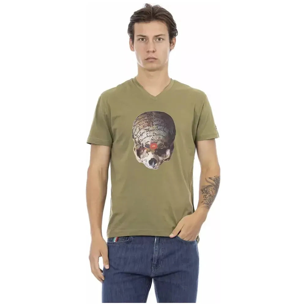 Trussardi Action Green Cotton Mens T-Shirt Trussardi Action Rosy Brown