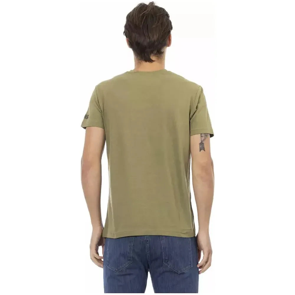 Trussardi Action Green Cotton Mens T-Shirt Trussardi Action Rosy Brown