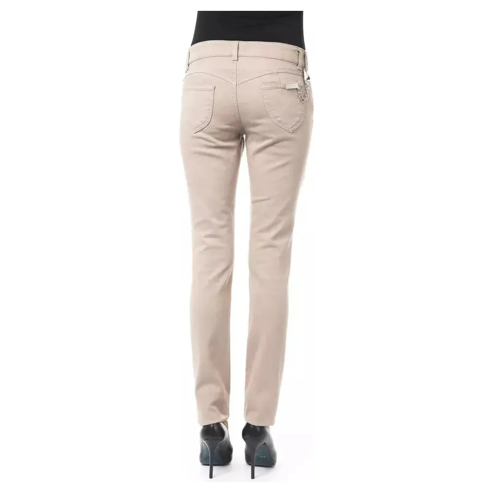 BYBLOS Beige Cotton Women Pant with Chain Detail on Pocket BYBLOS Gray