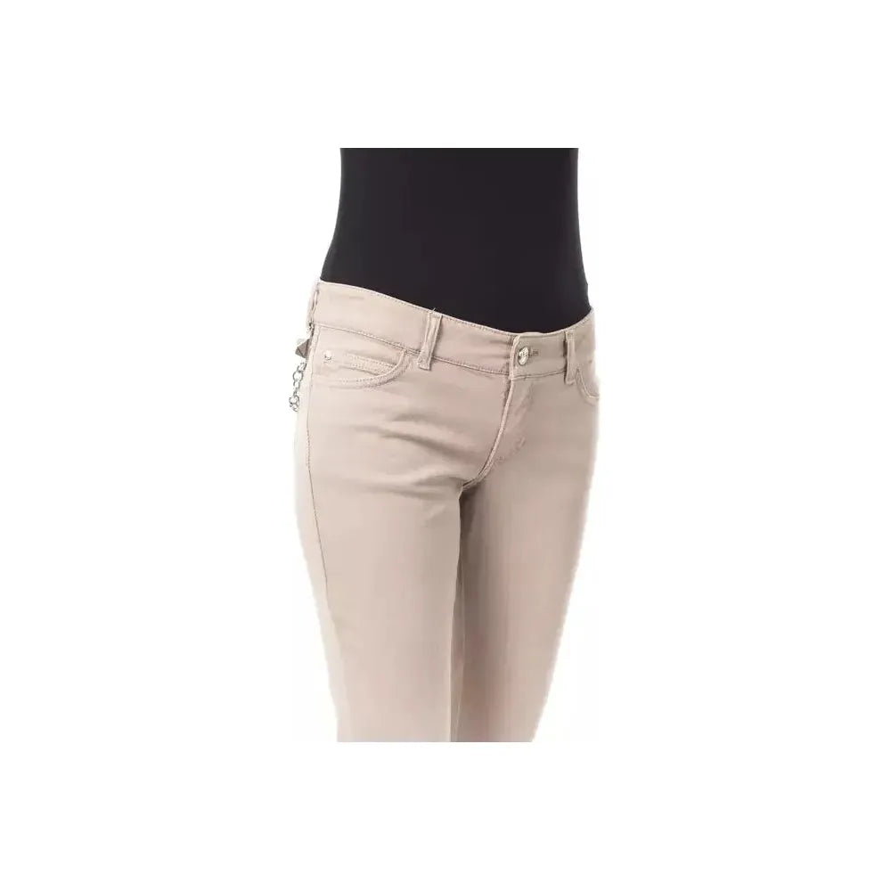 BYBLOS Beige Cotton Women Pant with Chain Detail on Pocket BYBLOS Gray