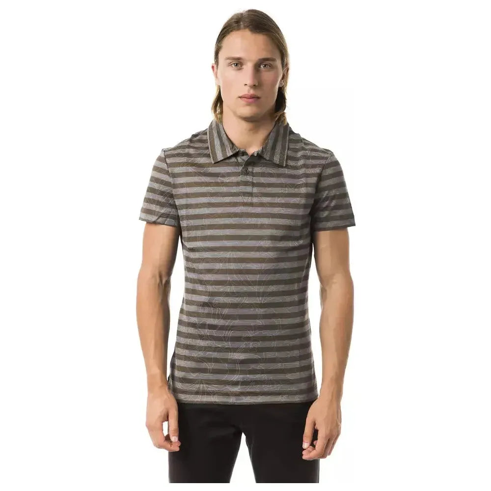 BYBLOS Gray Cotton Men Polo Shirt BYBLOS Dim Gray