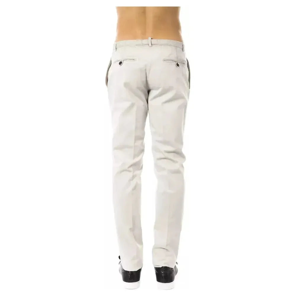 Uominitaliani Gray Cotton Men's Casual Pant Jeans & Pants Uominitaliani Light Gray