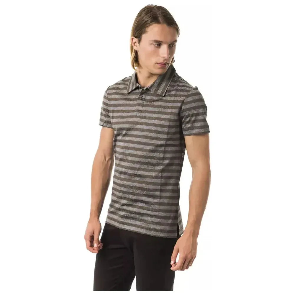 BYBLOS Gray Cotton Men Polo Shirt BYBLOS Dim Gray