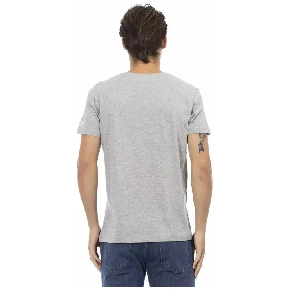 Trussardi Action Gray Cotton Men T-Shirt Trussardi Action Gray