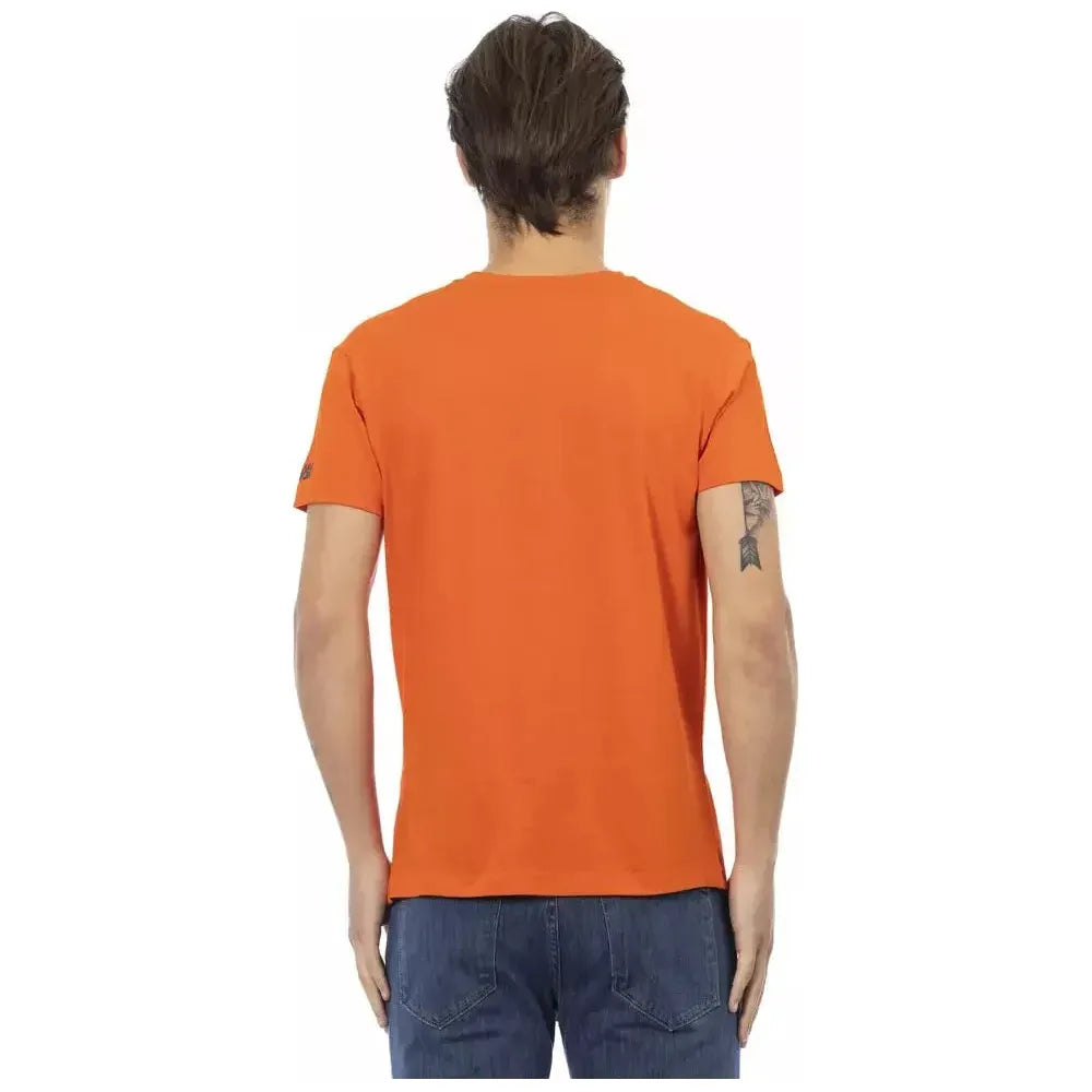 Trussardi Action Orange Cotton Men T-Shirt Trussardi Action Chocolate