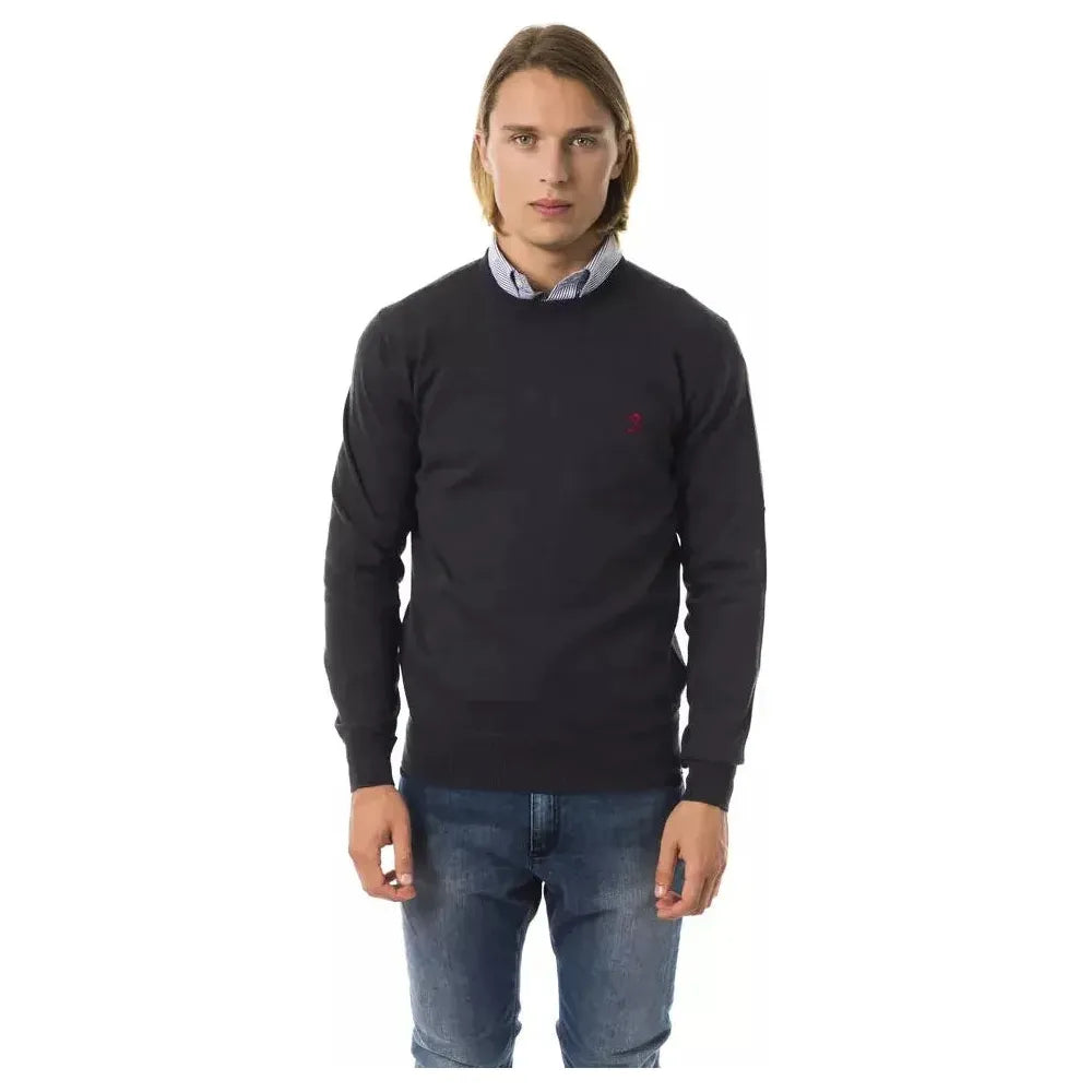 Uominitaliani Gray Merino Wool Men Sweater Uominitaliani Dark Slate Gray