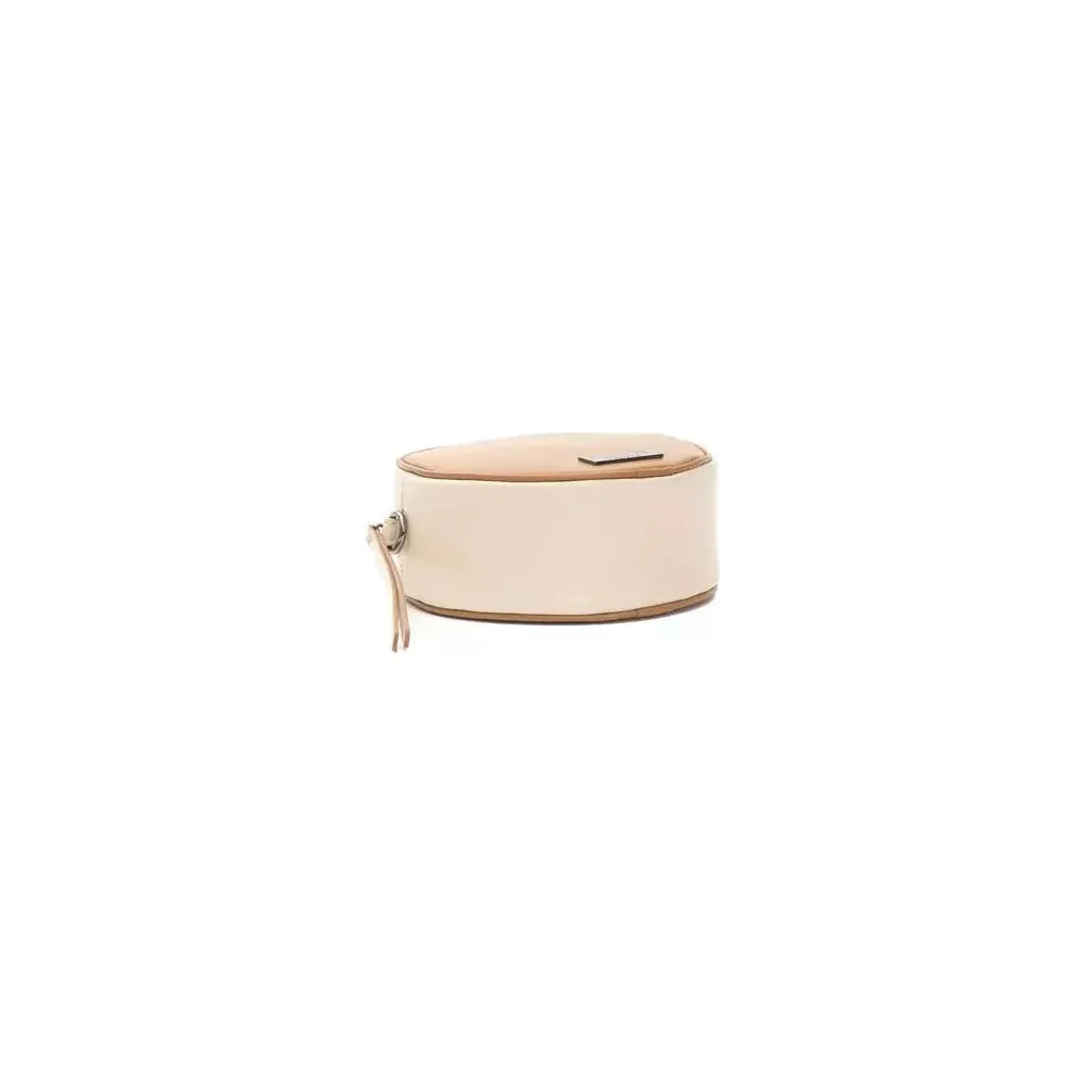 Pompei Donatella Brown Leather Women Crossbody Bag Pompei Donatella Bisque