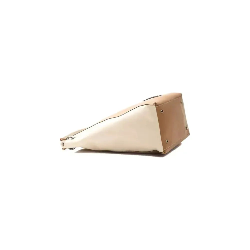 Pompei Donatella Brown Leather Women Shoulder Bag Pompei Donatella Wheat