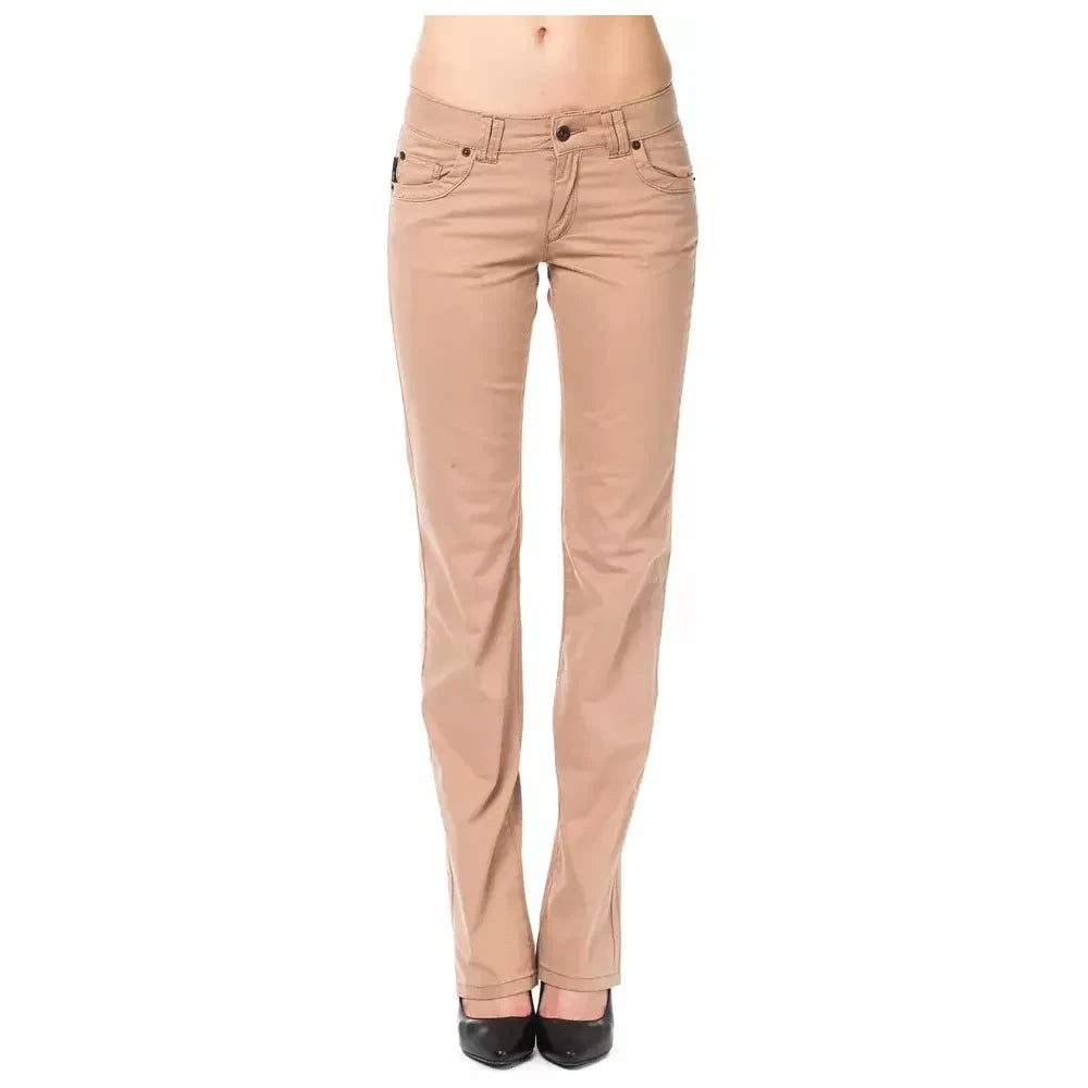 Ungaro Fever Beige Cotton Women Jeans Ungaro Fever Tan
