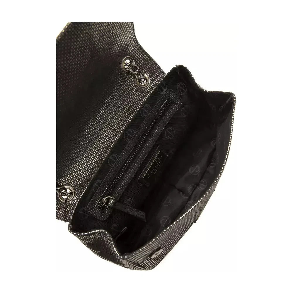 Pompei Donatella Gray Leather Women Crossbody Pompei Donatella Black