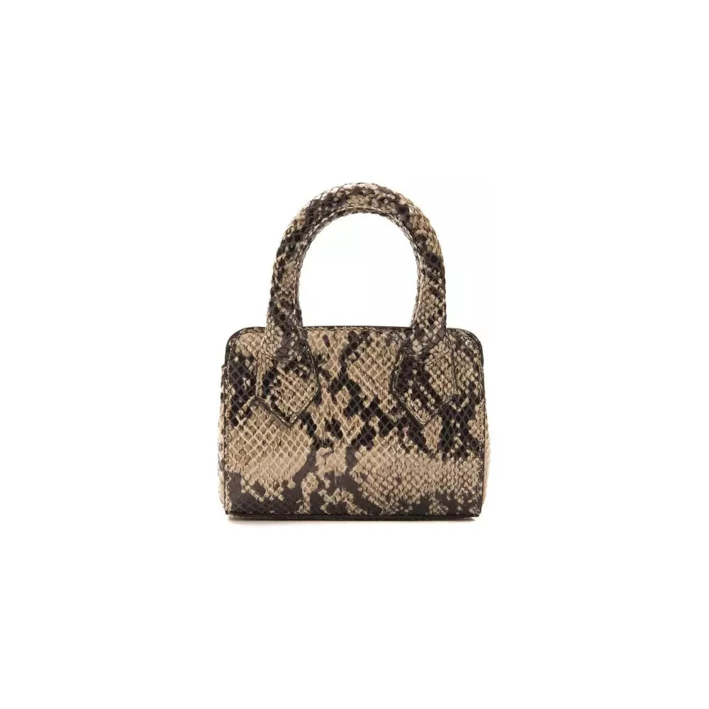 Pompei Donatella Brown Leather Women Mini Tote Handbags, Wallets & Cases Pompei Donatella Dim Gray