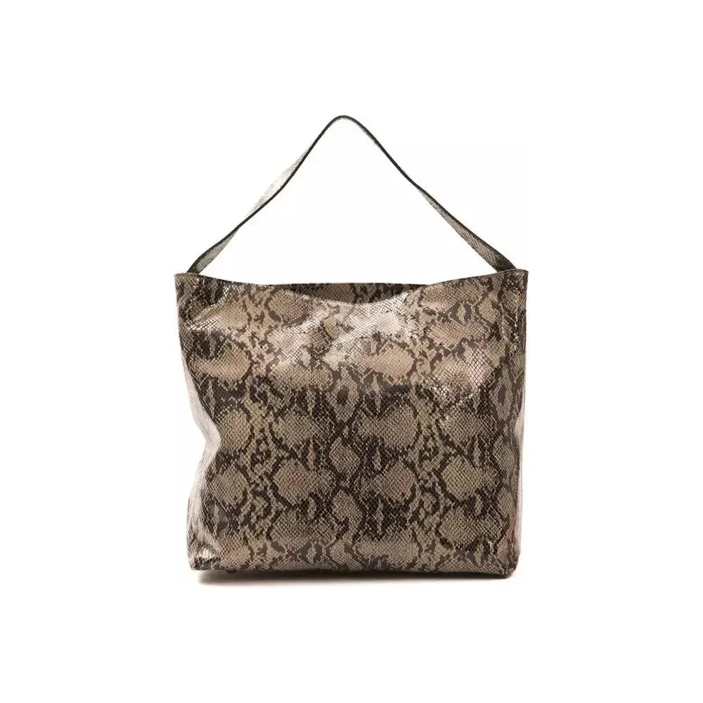 Pompei Donatella Brown Leather Women Shoulder Bag Pompei Donatella Dim Gray