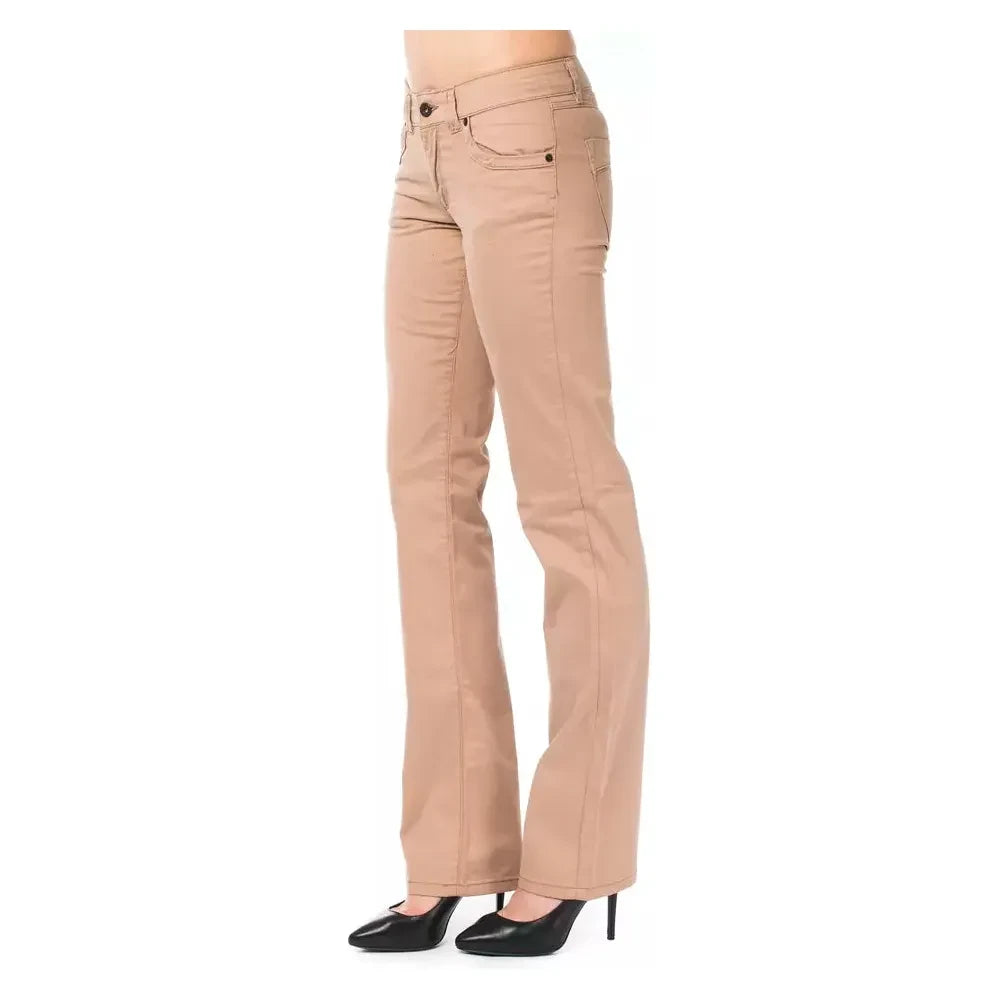 Ungaro Fever Beige Cotton Women Jeans Ungaro Fever Tan