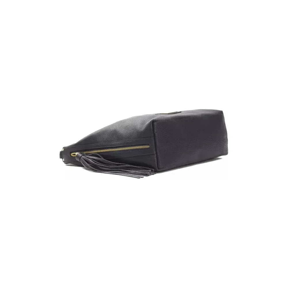 Pompei Donatella Gray Leather Women Shoulder Bag WOMAN SHOULDER BAGS Pompei Donatella Dark Slate Gray
