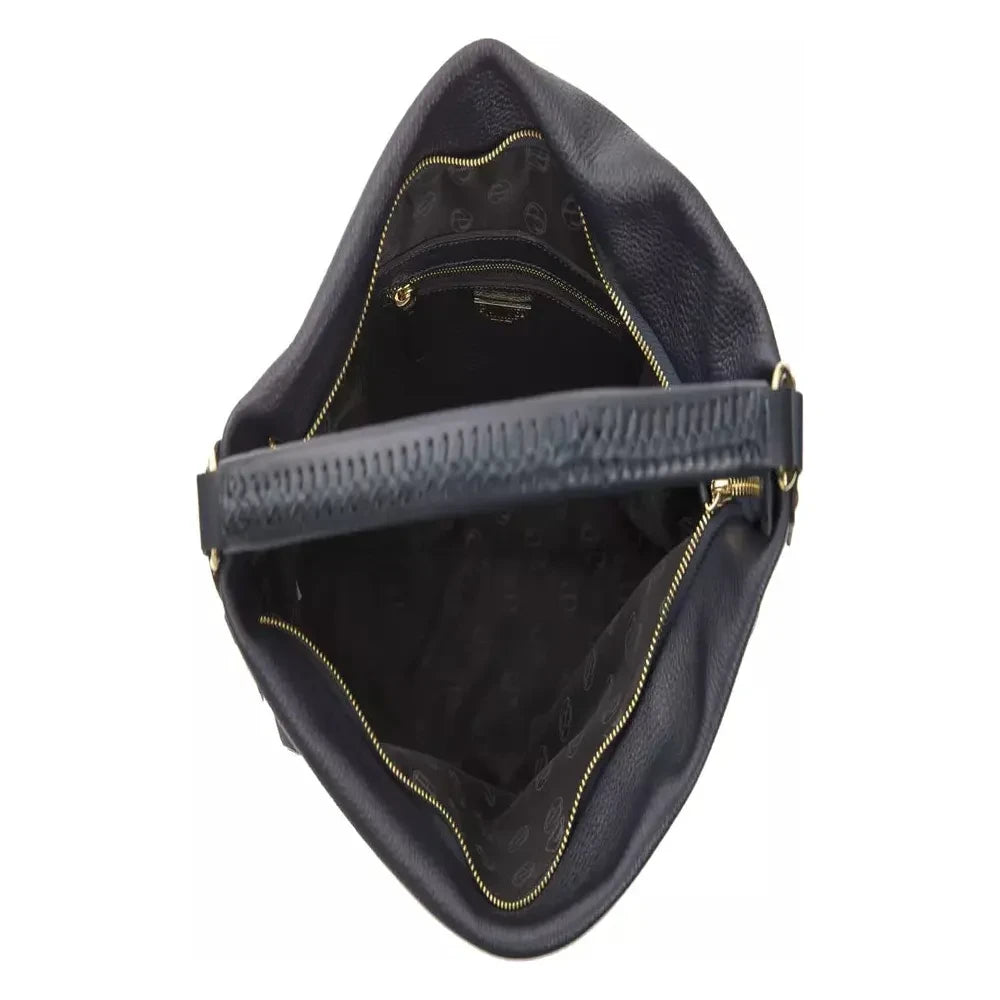Pompei Donatella Gray Leather Women Shoulder Bag WOMAN SHOULDER BAGS Pompei Donatella Dark Slate Gray