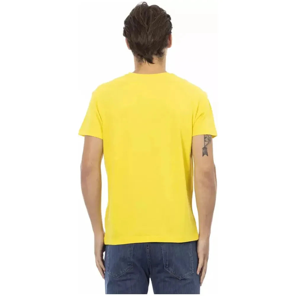 Trussardi Action Yellow Cotton Men's T-Shirt Trussardi Action Light Goldenrod