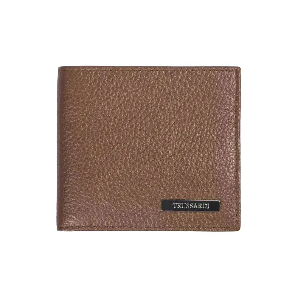 Trussardi Brown Leather Men Wallet Trussardi Dim Gray