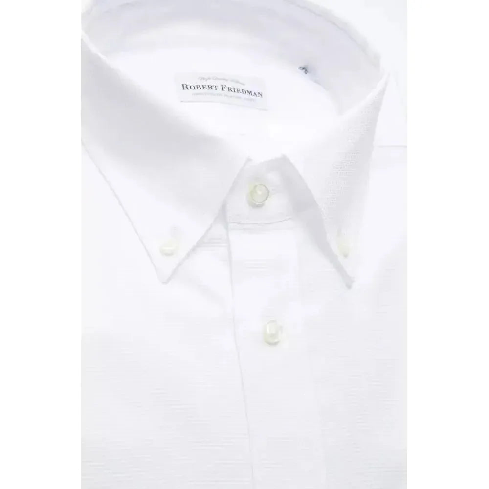 Robert Friedman White Cotton Men Shirt Robert Friedman White Smoke