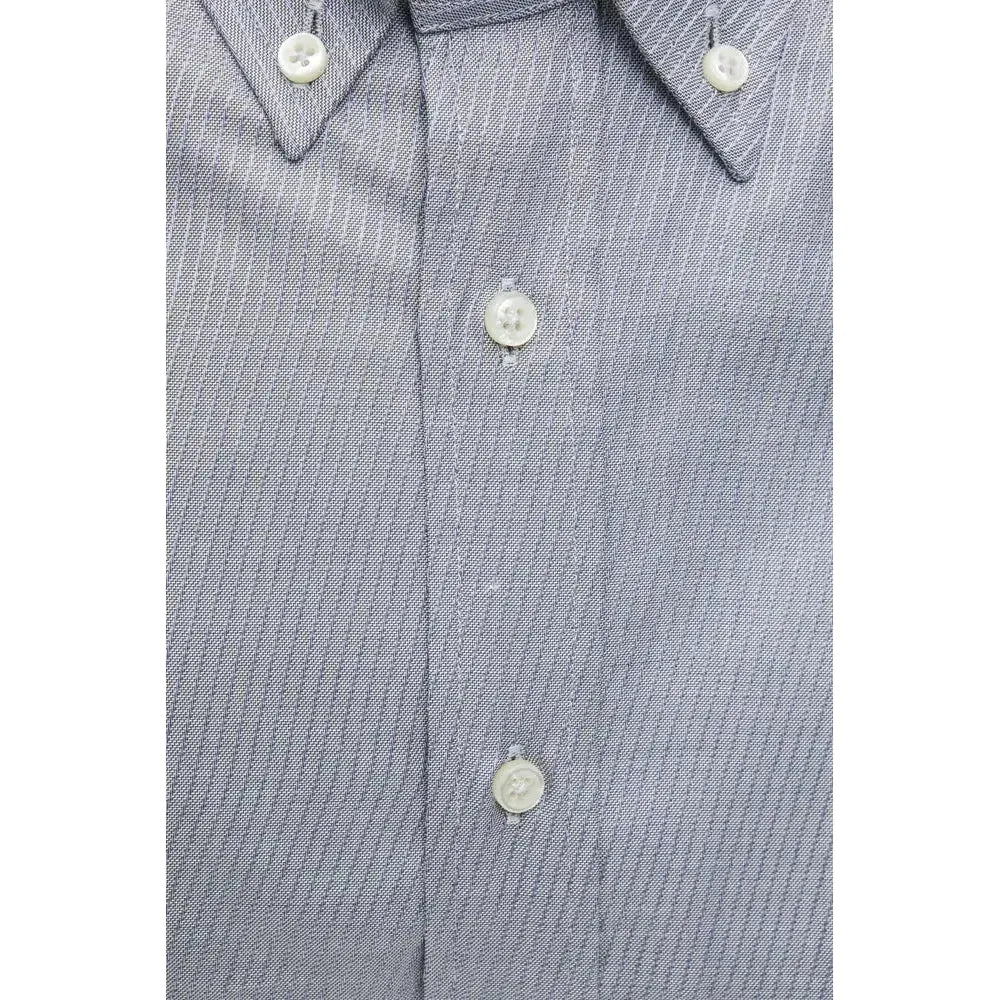 Robert Friedman Beige Cotton Men Shirt Robert Friedman Dark Gray
