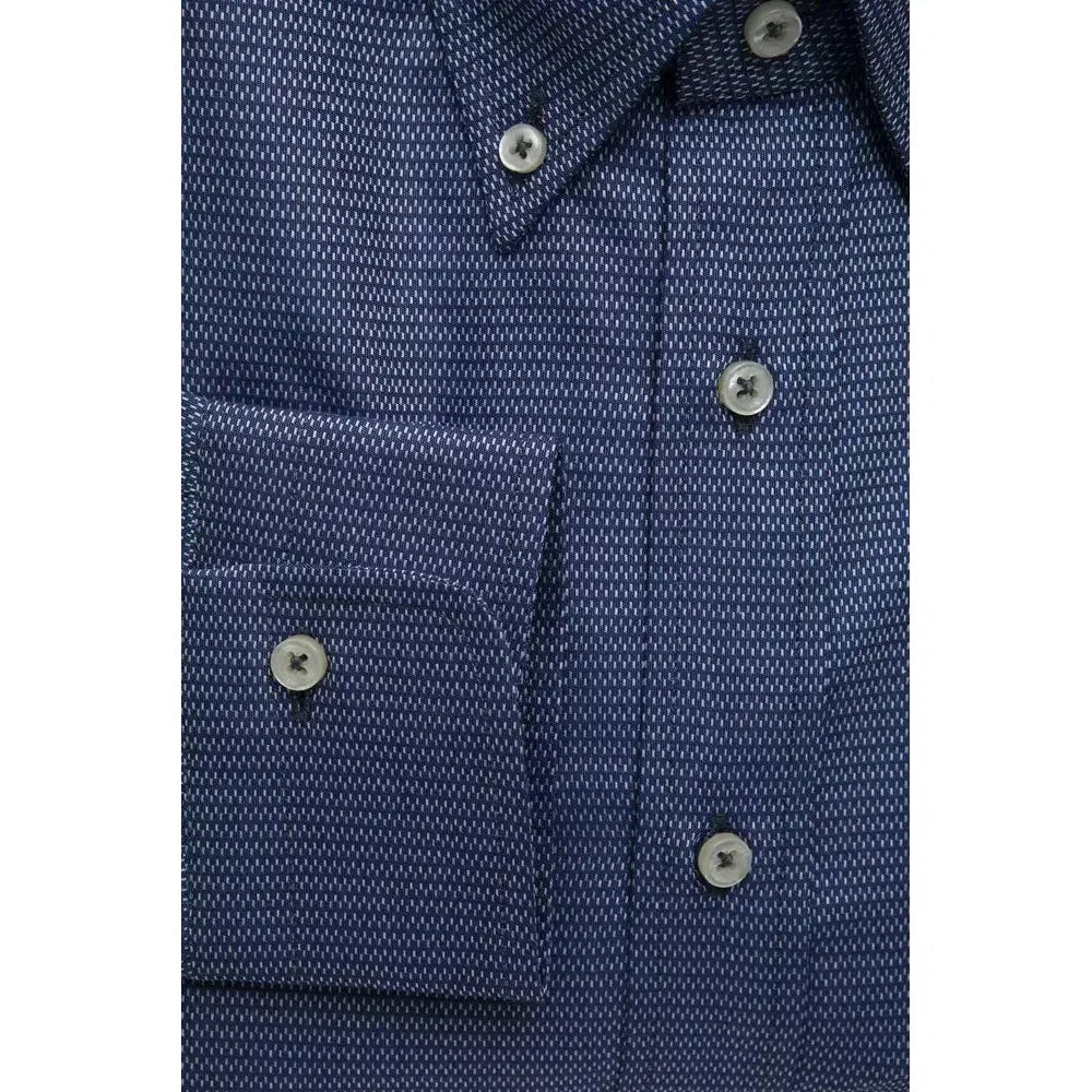 Robert Friedman Blue Cotton Men Shirt Robert Friedman Dark Slate Gray