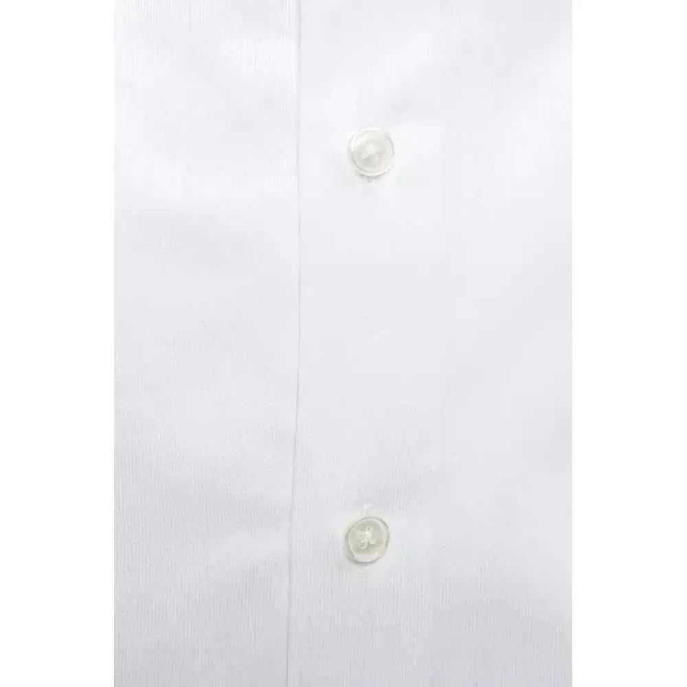Robert Friedman White Cotton Men Shirt Robert Friedman Lavender