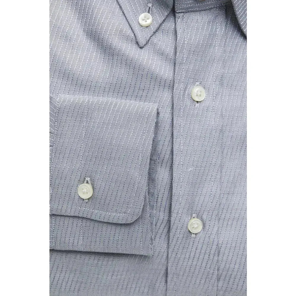 Robert Friedman Beige Cotton Men Shirt Robert Friedman Dark Gray