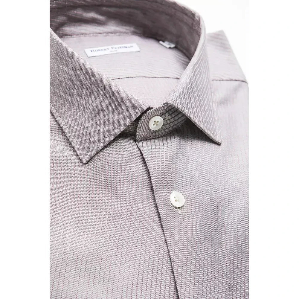 Robert Friedman Beige Cotton Men Shirt Robert Friedman Light Gray