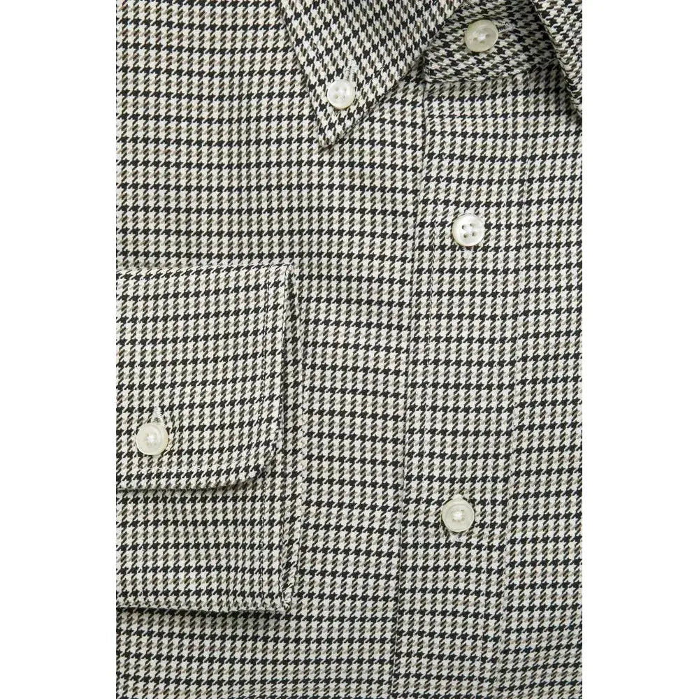 Robert Friedman Beige Cotton Men Shirt Robert Friedman Gray