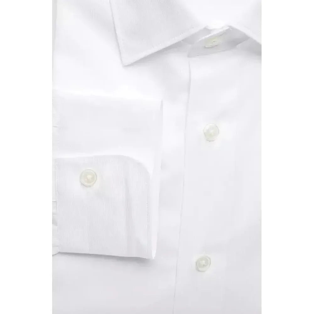 Robert Friedman White Cotton Men Shirt Robert Friedman Lavender