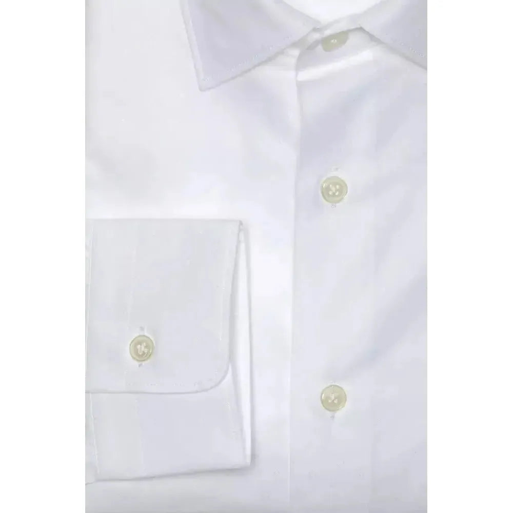 Robert Friedman White Cotton Men Shirt Robert Friedman Light Gray