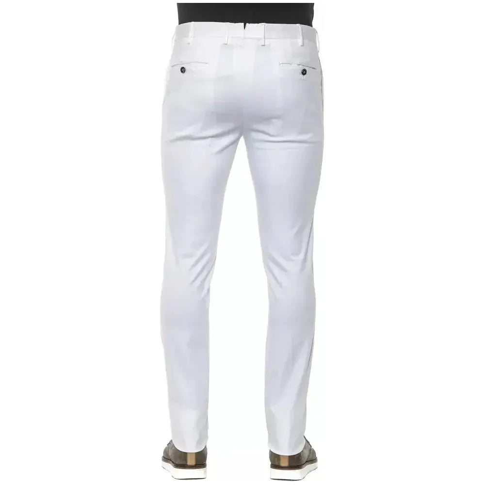 PT Torino White Cotton Men Trouser Jeans & Pants PT Torino Light Gray