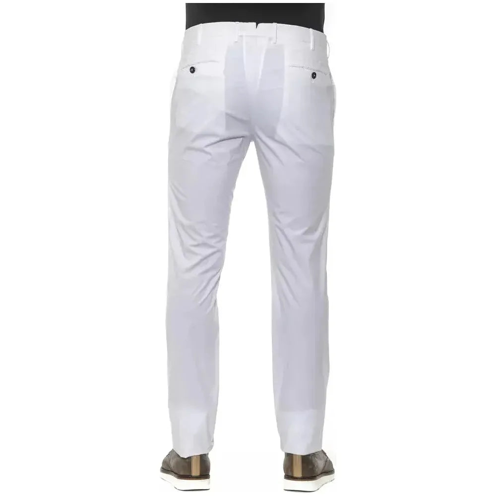 PT Torino White Cotton Men Trouser Jeans & Pants PT Torino Light Gray