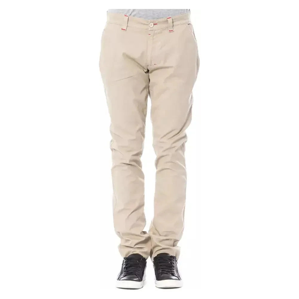 Verri Beige Cotton Men Chino Pant Verri Light Gray