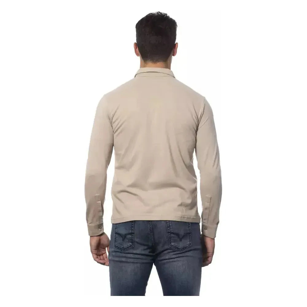 Verri Beige Cotton Men Shirt Verri Gray