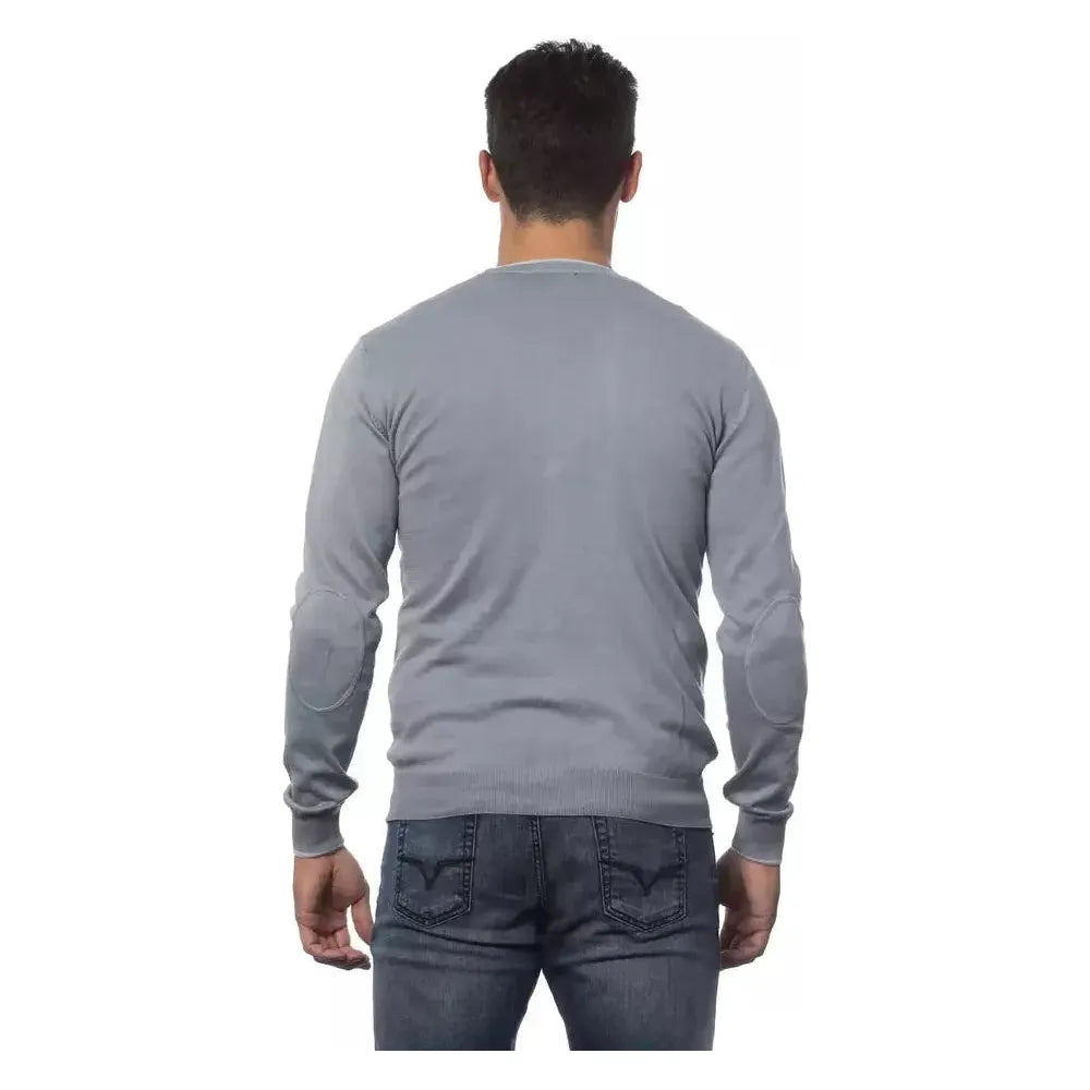 Verri Gray Cotton Men Cardigan Verri Light Slate Gray