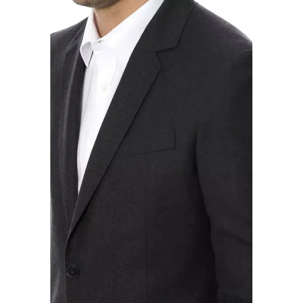 Verri Gray Wool Men Blazer Verri Dark Slate Gray