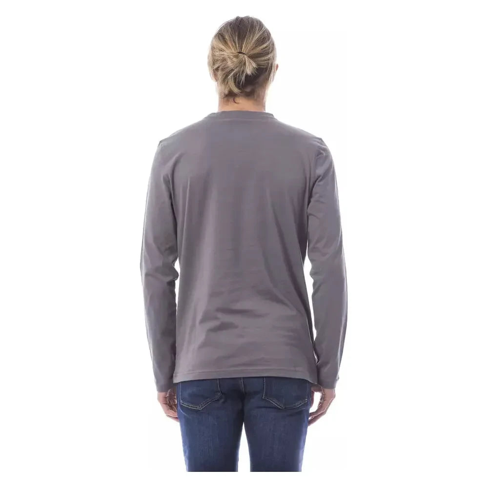 Verri Gray Cotton Men T-Shirt Verri Dim Gray